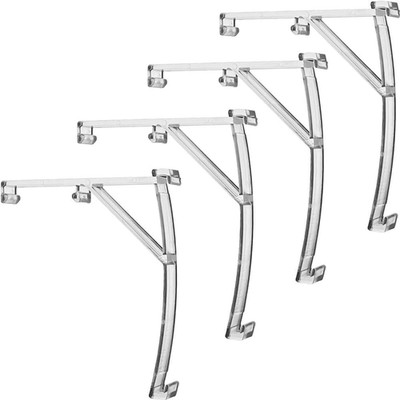 Valance Clips 4pcs 3.5'' (89mm) Plastic Clear Color Curved Panel Hidden Retainer