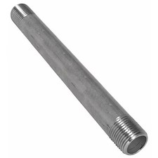 3/8" Mnpt X 3 Ft. Tbe 304 Stainless Steel Pipe Sch 40, T4bnc21
