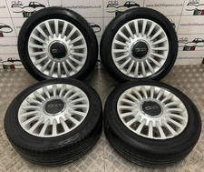Fiat 500 15" Alloy Wheels 51845435 / 51843154 Lounge OEM with Wheel Centre Caps
