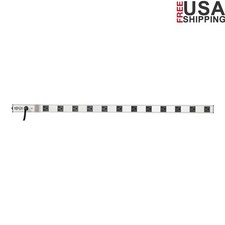 12 Outlet Power Strip 15 Ft Cord Mountable Heavy Duty W/ Circuit Breaker 120 V