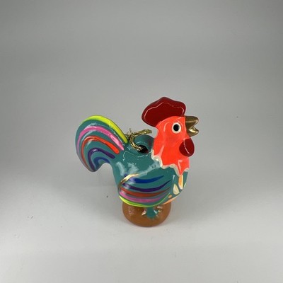 Lucuma Designs Handcrafted  Confetti Rooster   Ceramic Ornament Made in Peru.