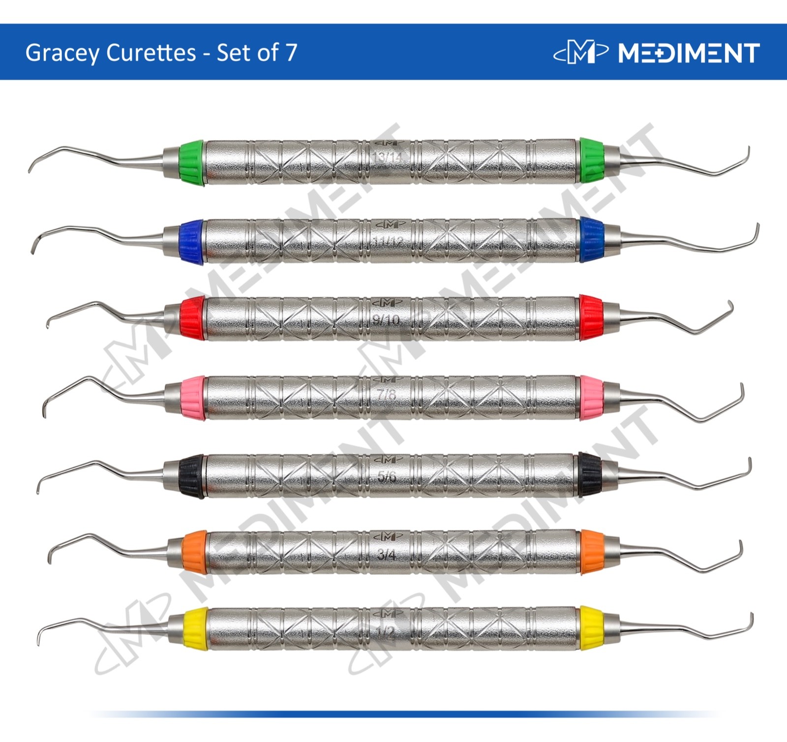 Mediment Dental Periodontal Gracey Curettes Surgical Hollow Handle Probe
