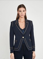 Blazer denim The Extreme Collection Rock Star nuovo con etichetta donna taglia 42/8 vendita al dettaglio $869