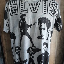 Elvis Unisex T-Shirt  Printed Polyester Small Sized XXL NWT 21 PIT TO PIT
