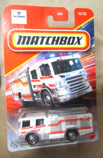 Matchbox 1-125 Series #16 Scania P360 Fire Truck White 1:64 diecast