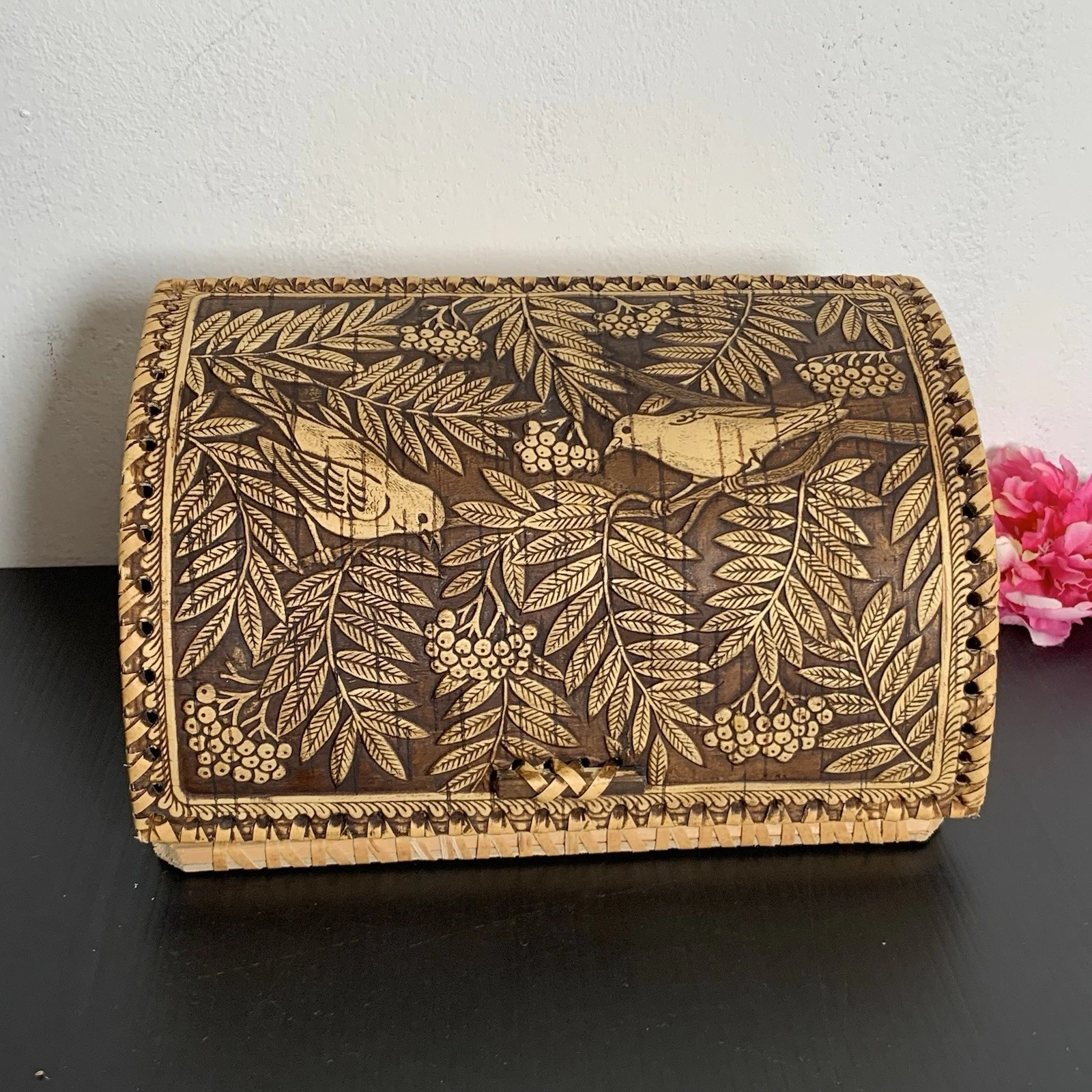 Birch Bark Bread Box - Russian Natural Hand Carved Anti Mold Bread Keeper