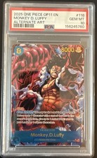 2025 PSA 10 ONE PIECE MONKEY.D.LUFFY OP11-118 EN ALTERNATE ART GEM CARD