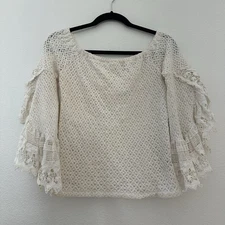 Jen’s Pirate Booty For Free People Cream Lace Top Size XS