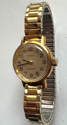Tissot Seastar - Damenuhr Handaufzug - Vintage Goldfarbend - Werk läuft - Bild 1 von 4
