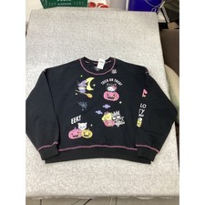 Sanrio Hello Kitty and Friends Halloween Glow in the Dark Sweatshirt XL Black