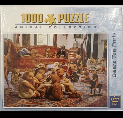 King Puzzle 1000 Teile Bären Tea Party King Animal Collection Puzzle NEU VERSIEGELT