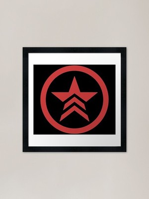Mass Effect - Renegade Logo (rot) F gerahmtes Wandbild Poster Leinwanddruck Bild