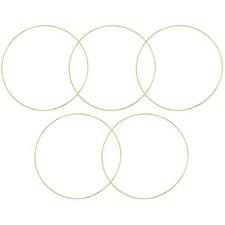 5 Pcs Golden Metal Rings for Craft Making Supplies Dream Catcher Wall Hanging