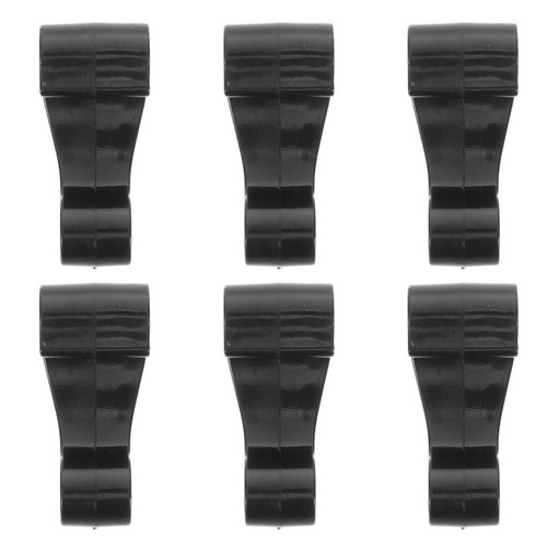 Lot De 6 Crochets Élastiques En J Pour Kayak – ABS Noir/Gris, Fixation Rapide – Tente, Auvent, Bâche, Canoë, Pagaie
