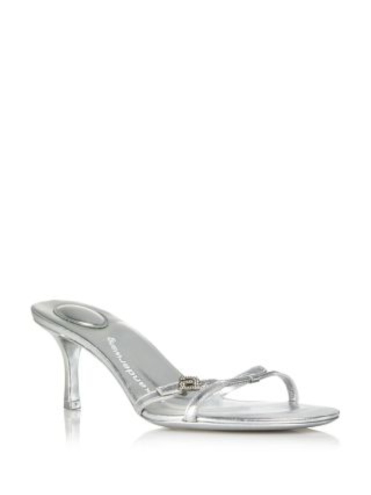 ALEXANDER WANG Womens Silver Lucienne 65 Open Flare Slip On Heeled Sandal 40