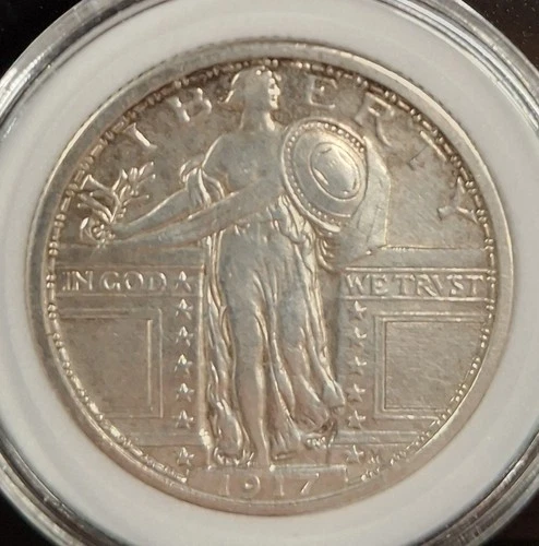 1917 Type 1 Standing Liberty Quarter.  Good Details Coin For Album.