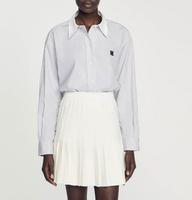 Sandro Damen Rock Weiß Plissee Kurz Viskose Gr. 1 S Fr 36 SFPJU01032
