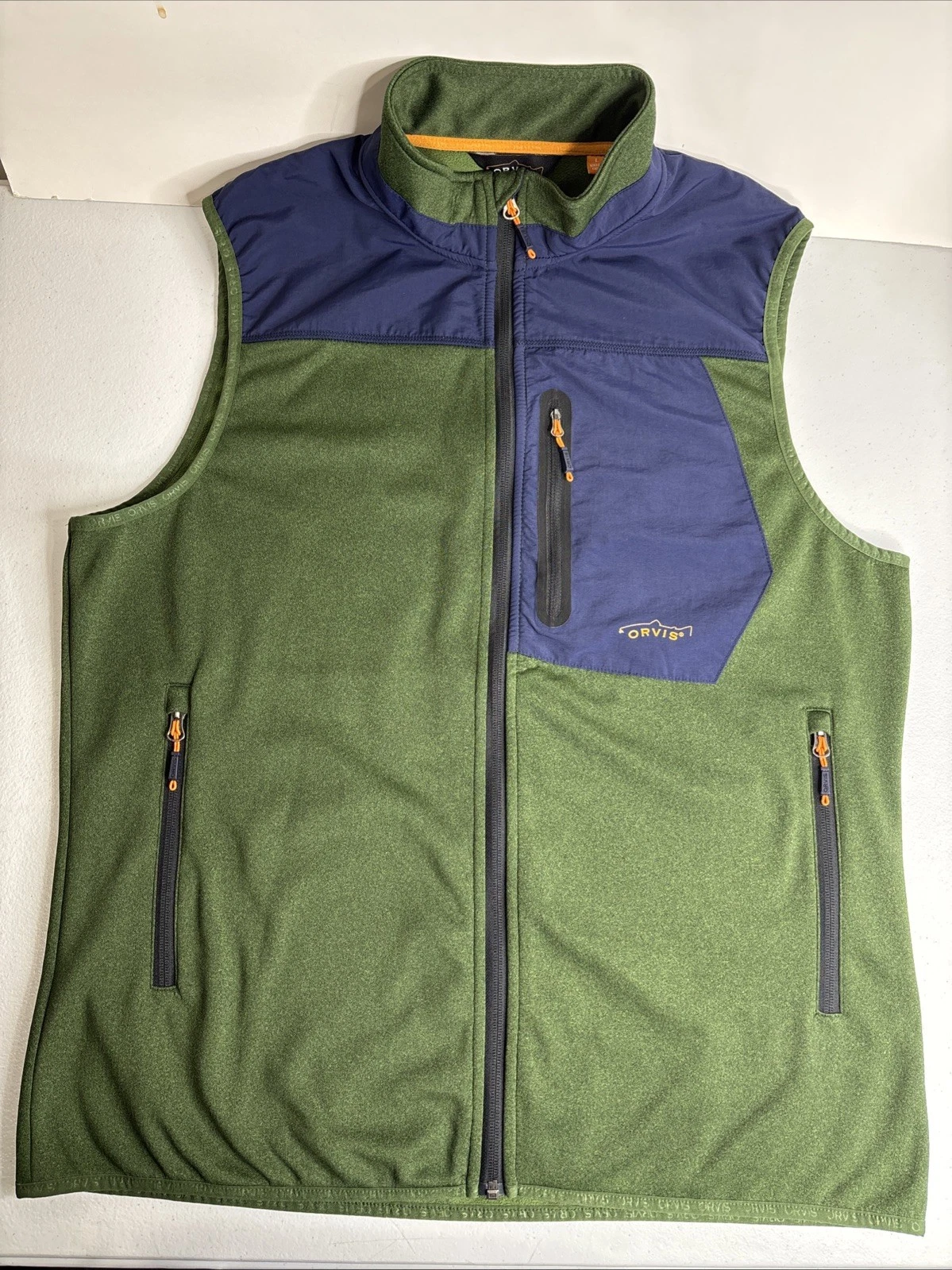 Orvis Performance Vest Fishing Hiking Outdoors Jacket Full Zip Sweater Men’s L