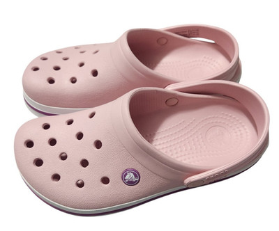 Crocs Womens Sz 7 Crocband Clog Shoes Pink White