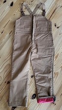 Vtg Walls Blizzard Pruf Insulated Duck Bibs Overalls Tan USA Made L 38-40 Short