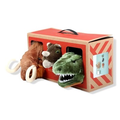 $117 Wild And Soft Kid's Prehistoric Mini Animal Head Wall Plush Mounts 3pc Set