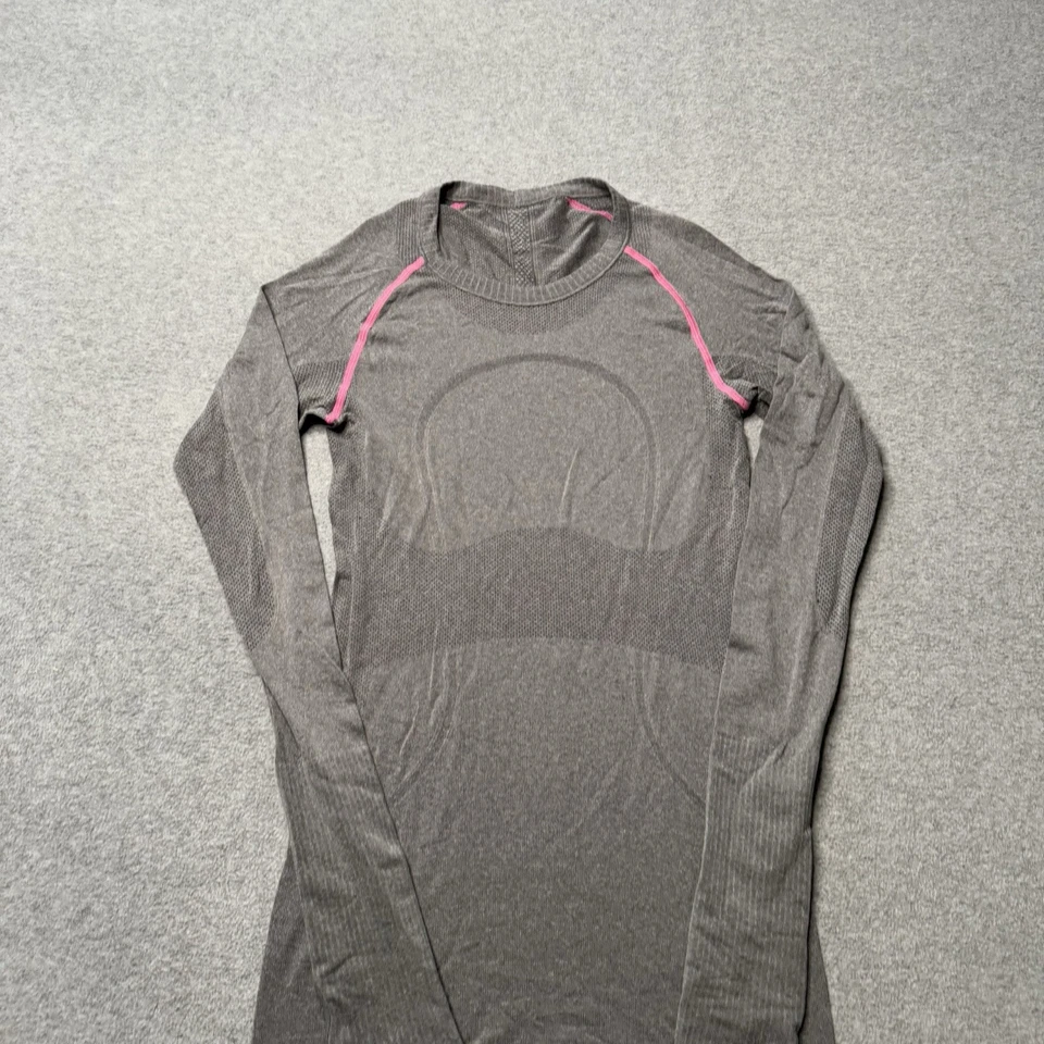Camisa Lululemon Mujer 4 Gris Rendimiento Atletismo Gimnasio Yoga Camiseta Pilates Adulto Foto 3 de 4