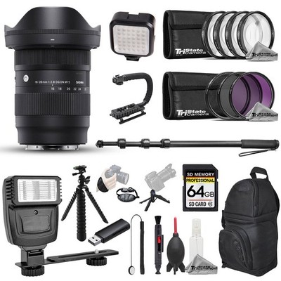 Sigma 16-28mm f/2.8 DG DN Contemporary Lens (Sony E) - 22pc 64GB Utility Kit