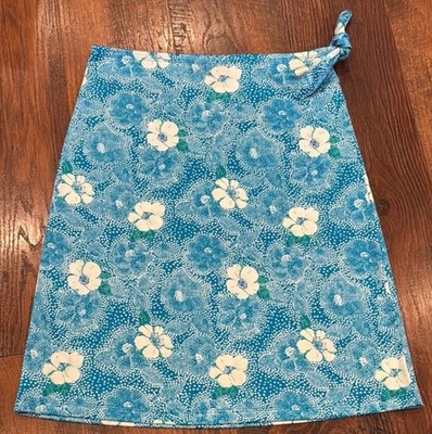 Esprit Swimsuit Cover Skirt Blue White Turquoise Floral XS 