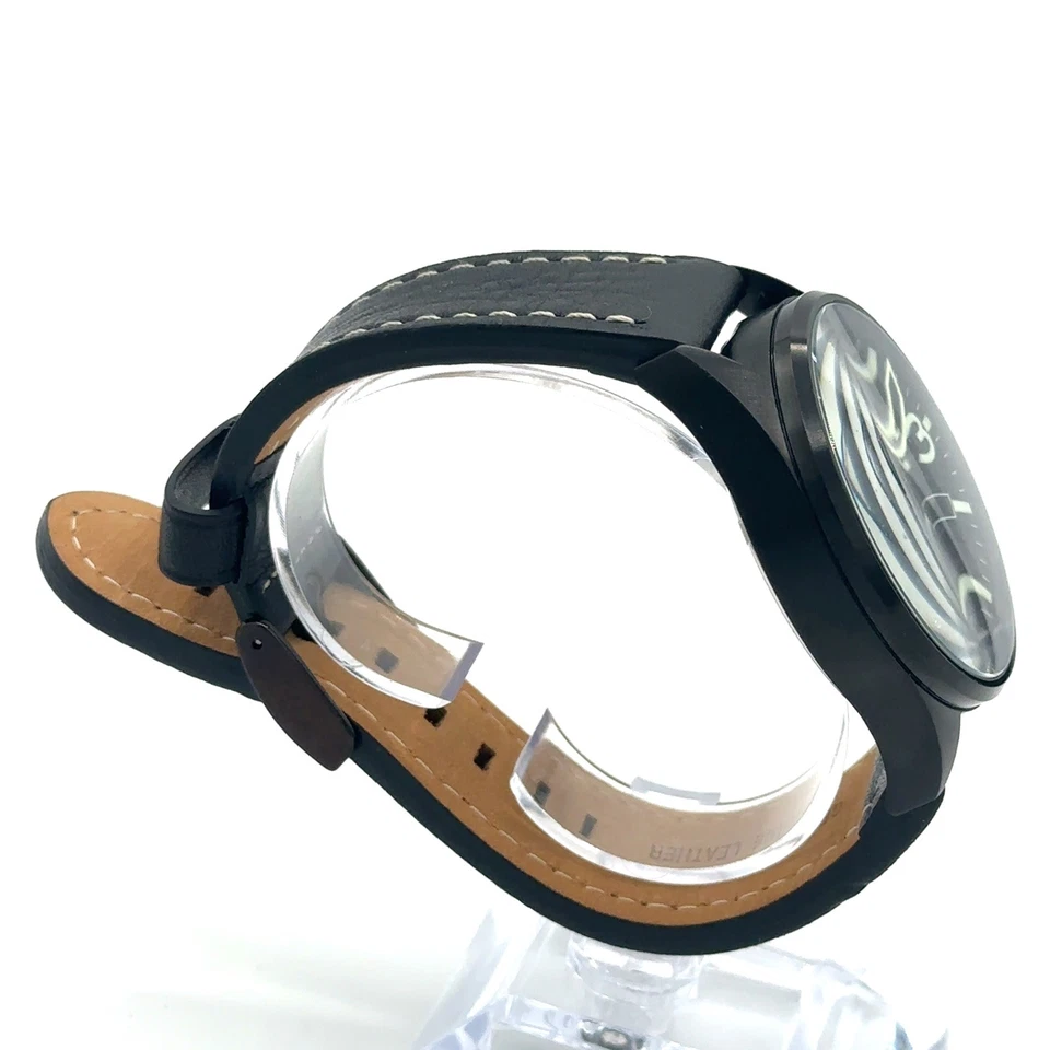 Reloj Suizo Torgoen T16 Negro Cronógrafo con Correa de Cuero Negro Foto 3 de 4