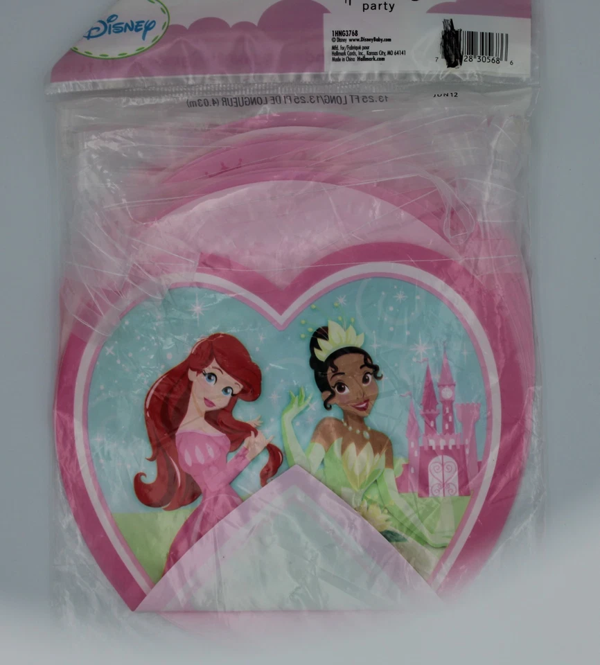 Banner plástico 1er cumpleaños princesa Disney 13,25" decoración fiesta Foto 4 de 4