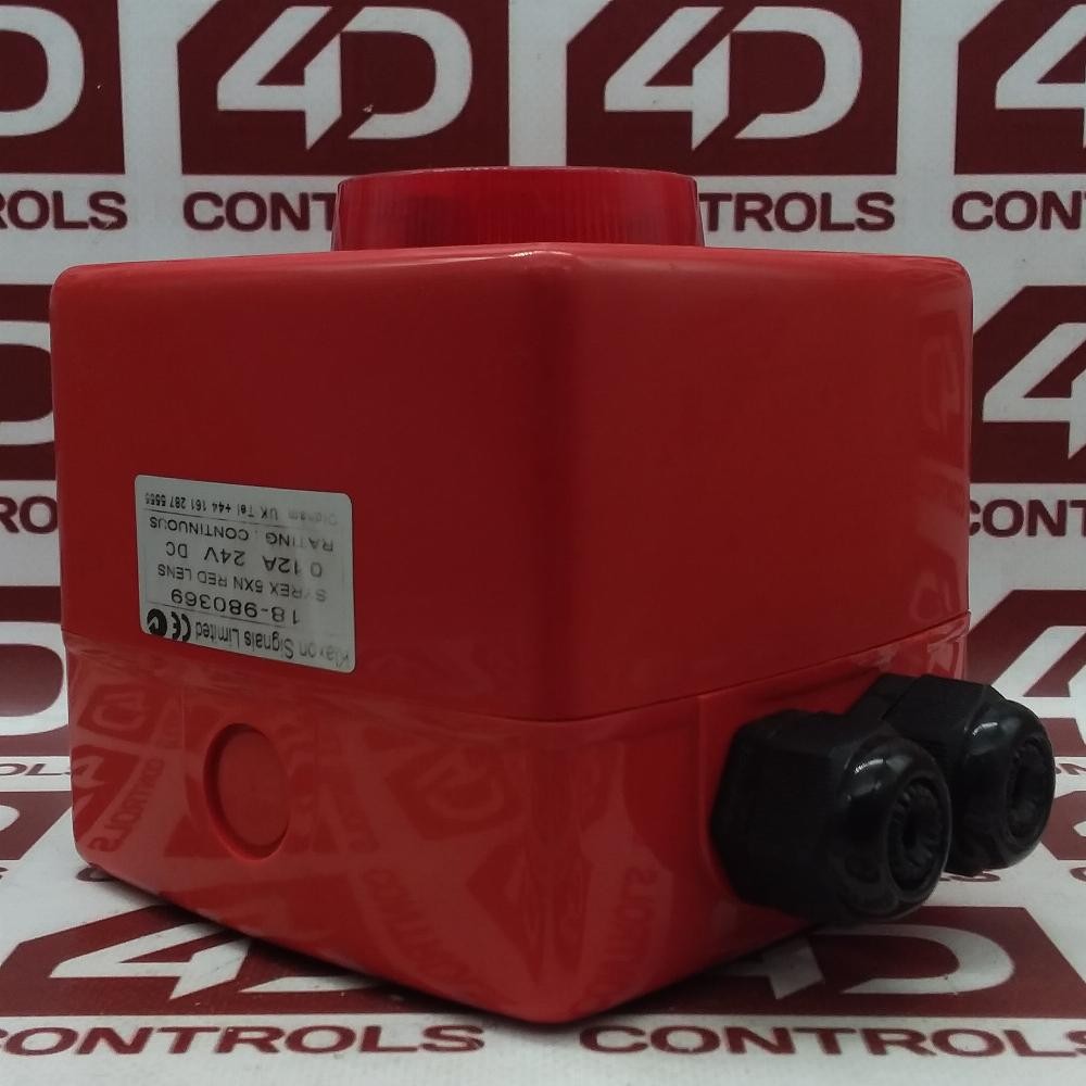 18-980369 | Klaxon Signals Limited | Siren, 0.12A, 24VDC, 5XN Red Lens, Used