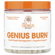 2 X The Genius Brand, Genius Burn, Caffeine-Free, 60 Veggie Capsules