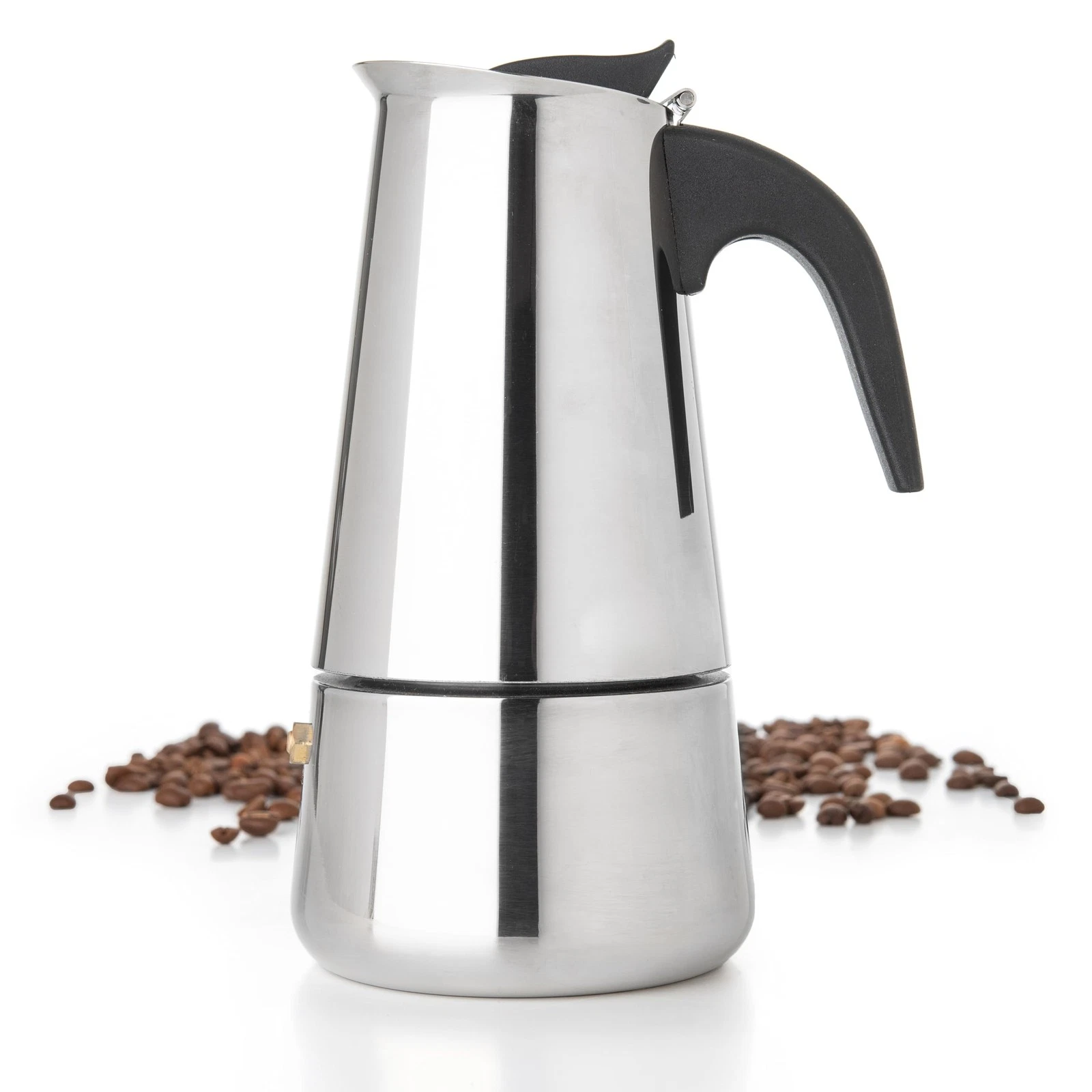 Mixpresso 9 Cup Greca Stovetop Espresso Pot 9 Cups, Stainless Steel
