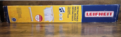 Leifheit Wall Mount Retractable Clothes Drying Rack   NEW Open Box Never used