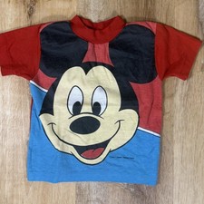 90s Disney Mickey Mouse Red Polo Shirt Size 5 Years