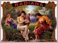 Radiana Beautiful Woman Vintage Cigar Box Crate Label Art Poster 