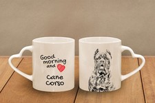 Cane Corso - ceramic cup, mug "Good morning and love, heart", UK