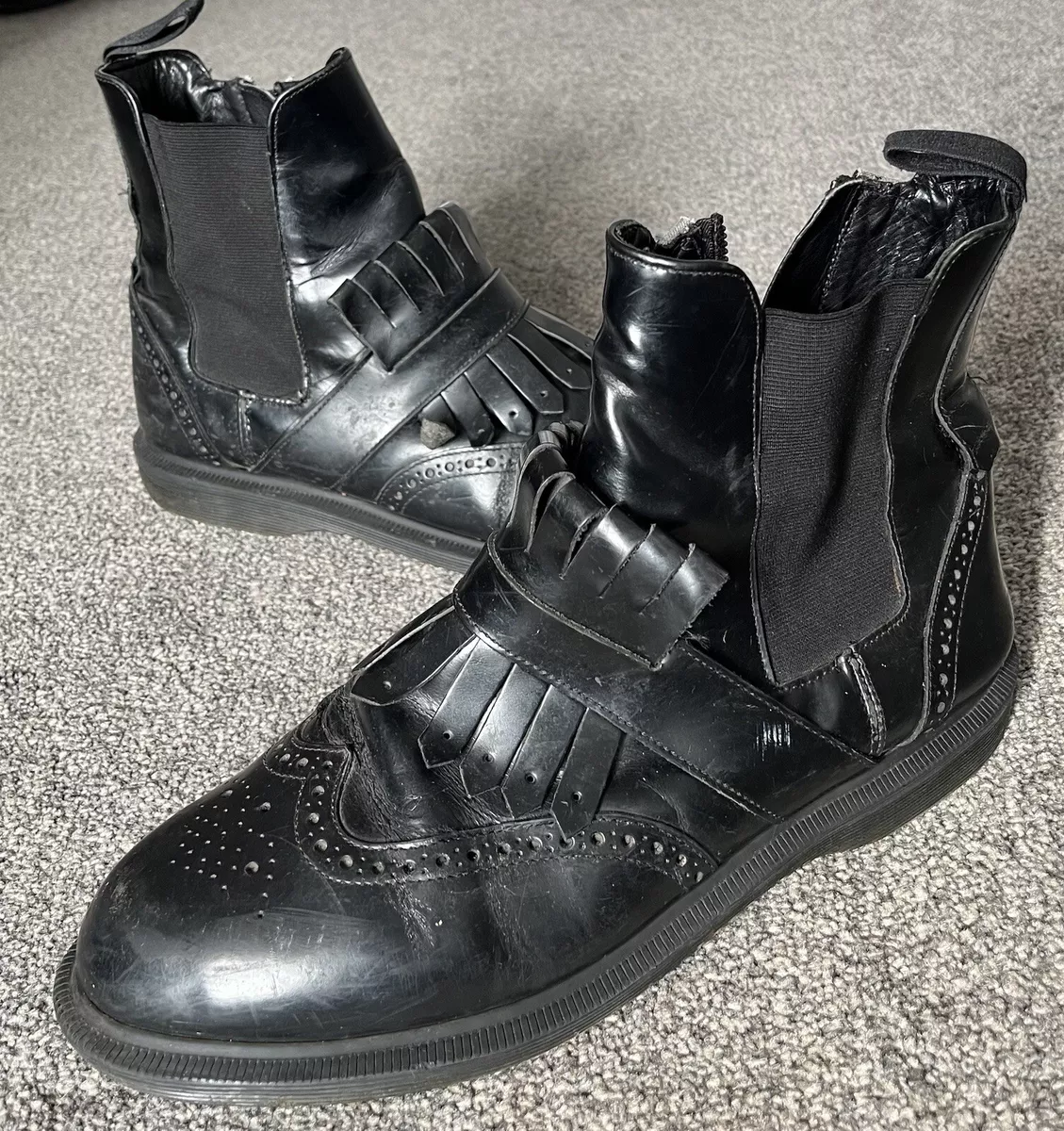 Dr Martens Tina Brogue Chelsea Zip Up Brogues UK 9 WingTip Fringe