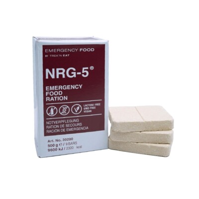 Emergency Food NRG-5 Notration 9 Riegel Notfall Packung 2300 kcal 20 Jahre haltb