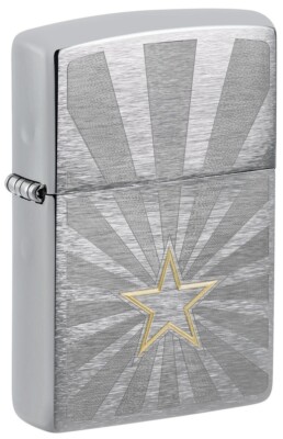 ファッション雑貨・小物その他 ZIPPO 48657 Star Design Zippo 48657, Star Design, Brushed Chrome Auto Two-Tone
