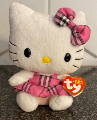 Ty Beanie Babies Sanrio Hello Kitty Pink & Black Plaid Tartan Dress  6  Tall