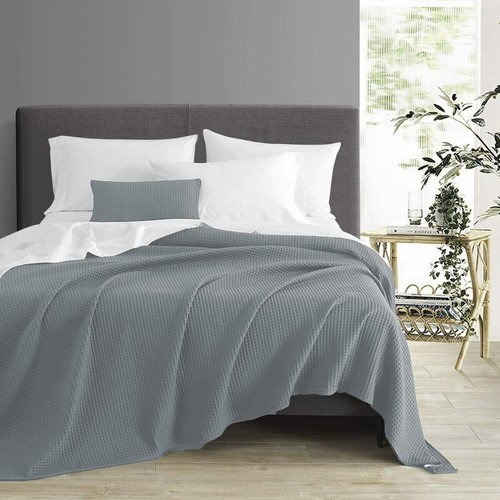 HONEYCOMB WAFFLE Weave Throw Fringed Blanket 100% Cotton Luxury Sofa Bed Covers - Picture 21 of 28