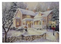 Winter House Lighted Led Christmas Canvas, 8.25 X 6, By Oak Street Winter House Lighted Led Christmas Canvas, 8.25 X 6, By Oak Street