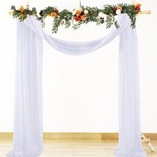 29'' x 20 FT Wedding Arch Draping Fabric White Sheer Fabric for Draping Fitte...