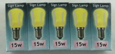 Image of 5x YELLOW Crompton 15W SES E14 240Volt PYGMY Lamp 15 Watt Bulb SIGN