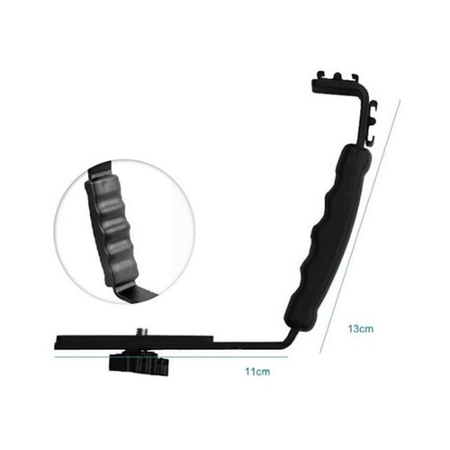 Flash Camera Grip L Bracket Holder With 2 Standard Side Hot Shoe Mount ...