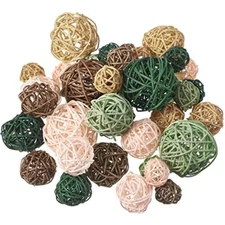 36 Pcs Wicker Rattan Balls Decorative Balls for Vase Centerpiece Vivid Color