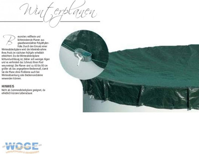 Abdeckplane Pool Rund 400-420 Cm Winterabdeckplane - 180 G/M²