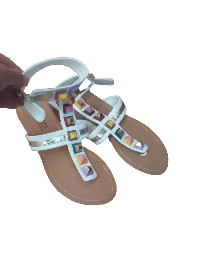 Catherine Malandrino White Studded Pista Gladiator women's Sandals Size 8 New - Image 3 of 4