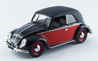 Volkswagen Vw Cabrio Karmann 1949 Schwarz / Rot 1:43 Modell RIO4420 Rio
